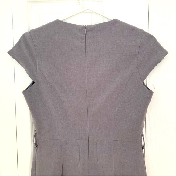 VENUS Gray Square Neck Cap Sleeve Midi Bodycon Dress Women’s Size 4 - Picture 5 of 8